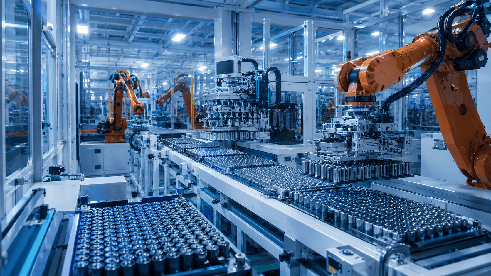 Automated battery cell manufacturing line